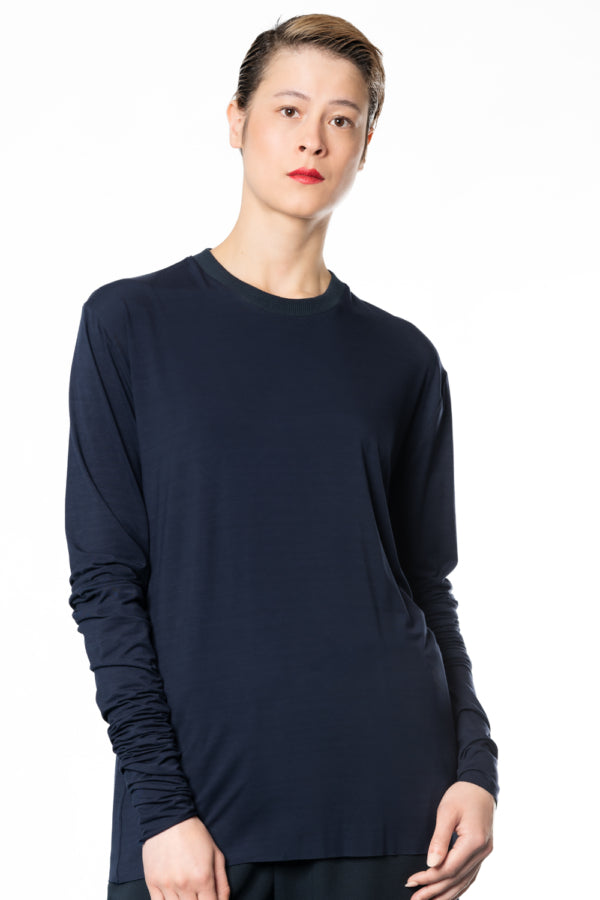 Tisiphone Navy Bamboo Unisex Long Sleeve