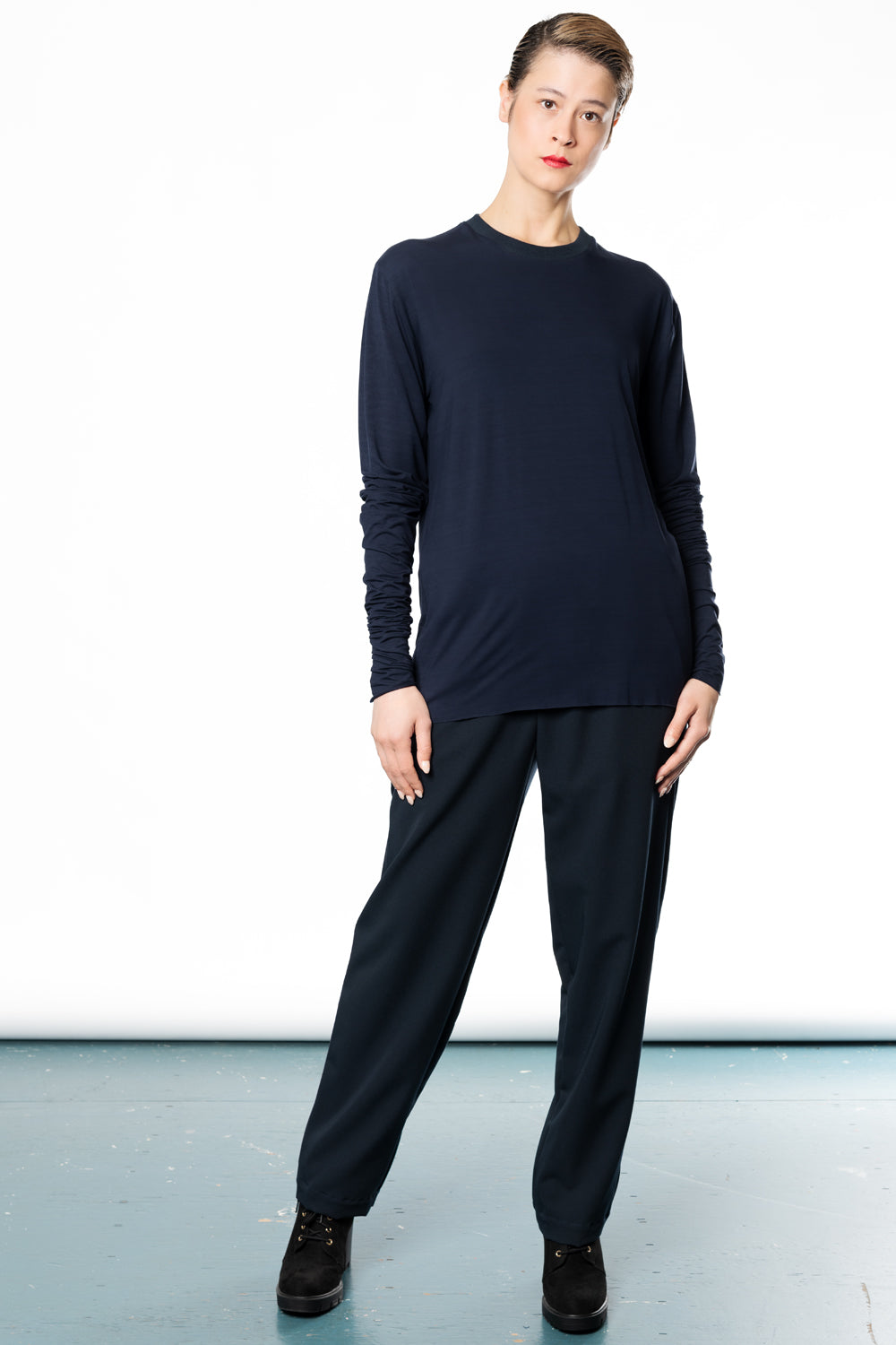 Tisiphone Navy Bamboo Unisex Long Sleeve
