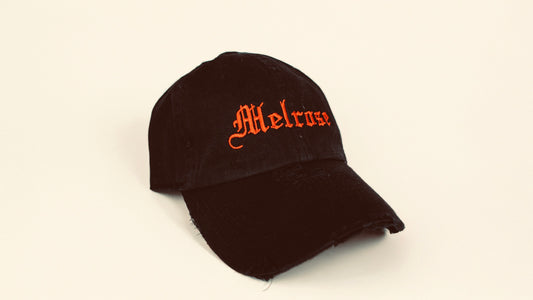 Melrose Adjustable Black Distressed Hat