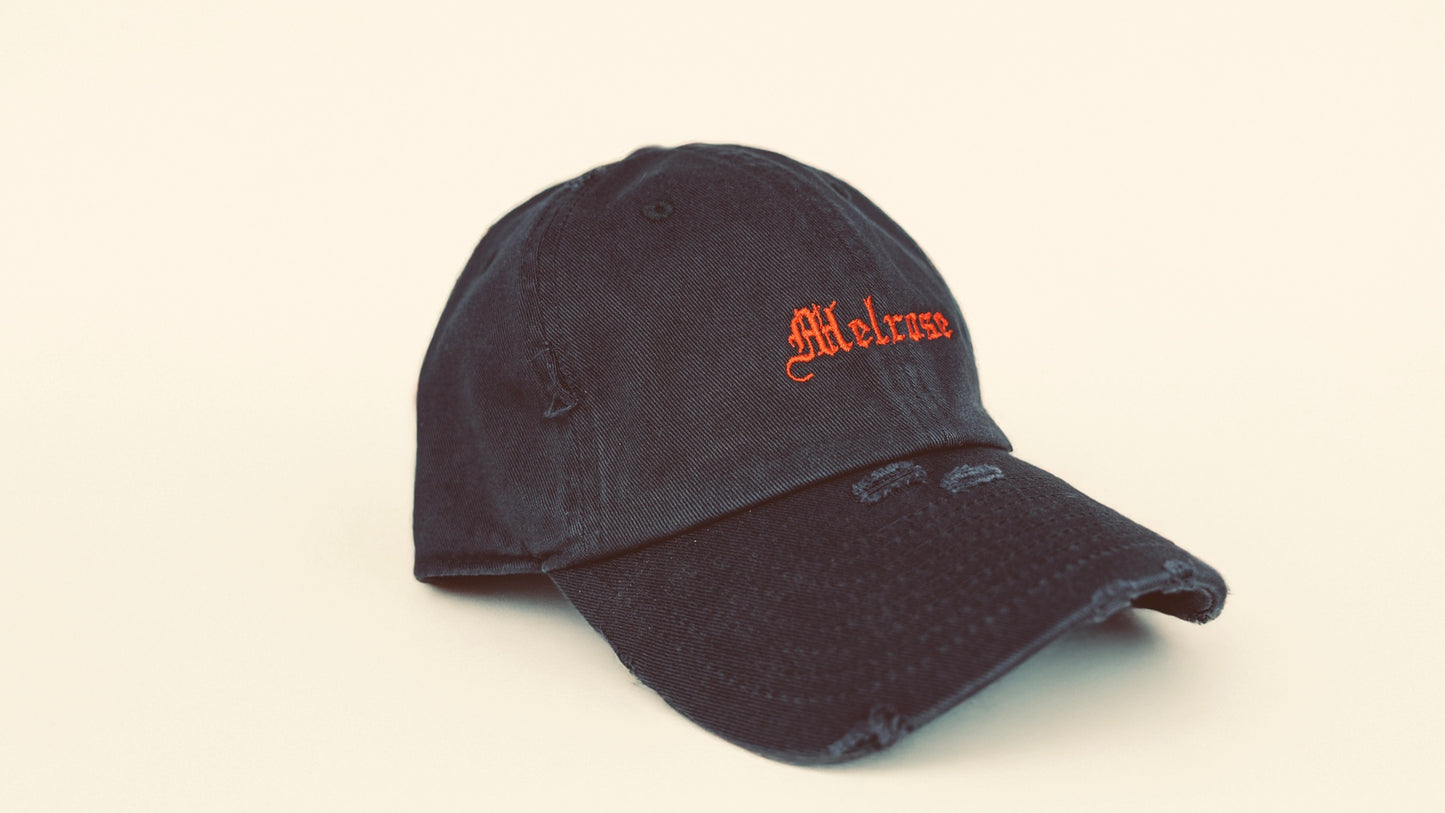 Melrose Adjustable Dark Blue Distressed Hat